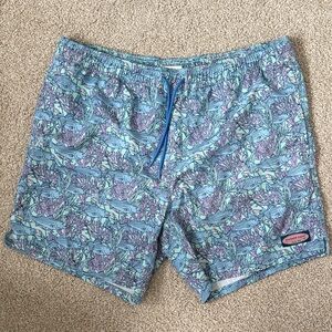 Vineyard Vines Chappy Blue and Pink Swim Trunks